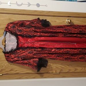 Red and Black gothic vampire pirate dress costume